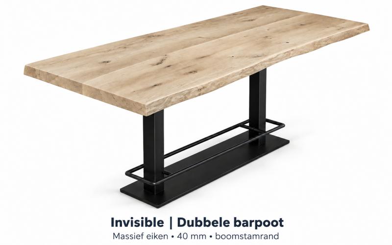 Eiken boomstambartafel op maat &ndash; zelf samenstellen